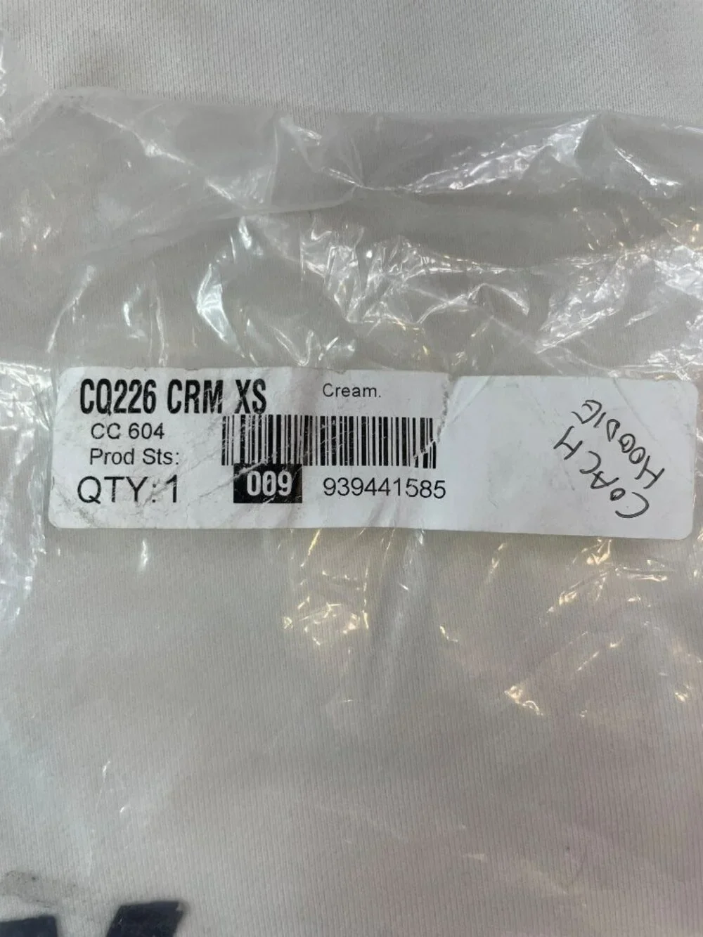 Coach Location Hoodie Cream Logo Embroidery Cotton Unisex Sz XS MSRP$295 DEFECT - Picture 15 of 15